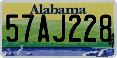 AL license plate 57AJ228