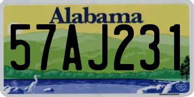 AL license plate 57AJ231