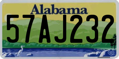 AL license plate 57AJ232