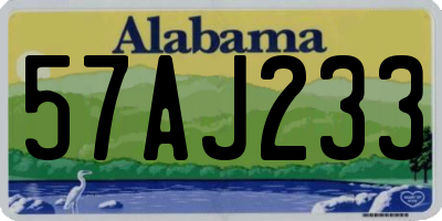 AL license plate 57AJ233
