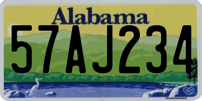 AL license plate 57AJ234