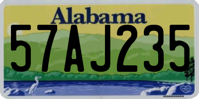 AL license plate 57AJ235
