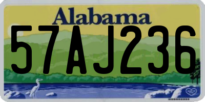 AL license plate 57AJ236