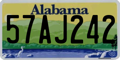 AL license plate 57AJ242