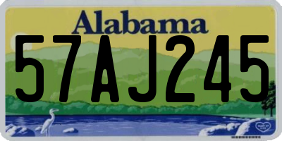 AL license plate 57AJ245