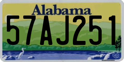 AL license plate 57AJ251