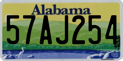 AL license plate 57AJ254