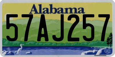 AL license plate 57AJ257