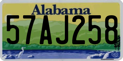 AL license plate 57AJ258