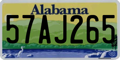 AL license plate 57AJ265