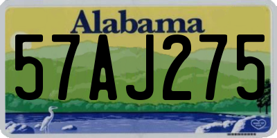AL license plate 57AJ275