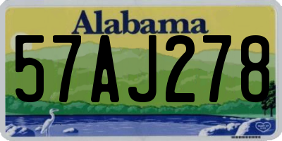 AL license plate 57AJ278