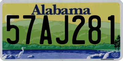 AL license plate 57AJ281