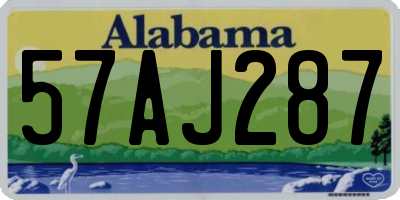 AL license plate 57AJ287