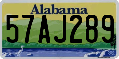 AL license plate 57AJ289