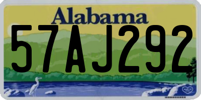 AL license plate 57AJ292