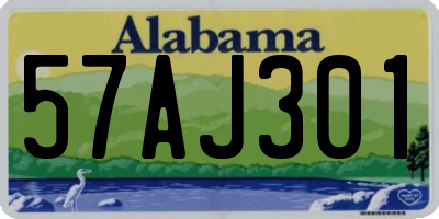 AL license plate 57AJ301