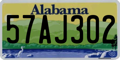 AL license plate 57AJ302