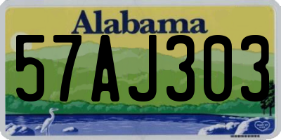 AL license plate 57AJ303