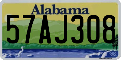 AL license plate 57AJ308