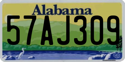 AL license plate 57AJ309