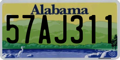 AL license plate 57AJ311