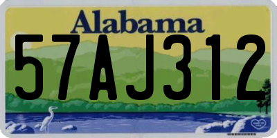 AL license plate 57AJ312