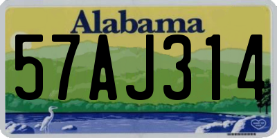 AL license plate 57AJ314
