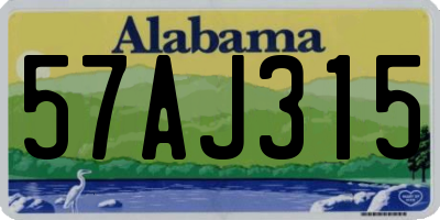 AL license plate 57AJ315