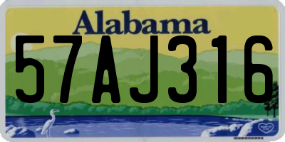 AL license plate 57AJ316