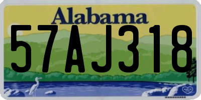 AL license plate 57AJ318