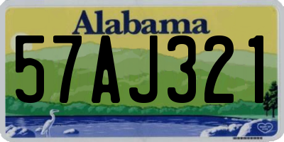 AL license plate 57AJ321
