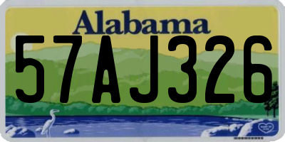 AL license plate 57AJ326