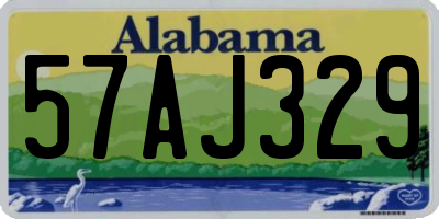 AL license plate 57AJ329