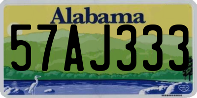 AL license plate 57AJ333