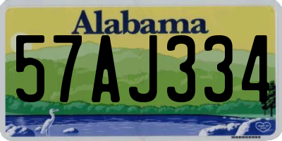 AL license plate 57AJ334