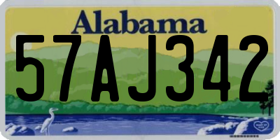 AL license plate 57AJ342