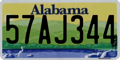 AL license plate 57AJ344