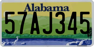 AL license plate 57AJ345