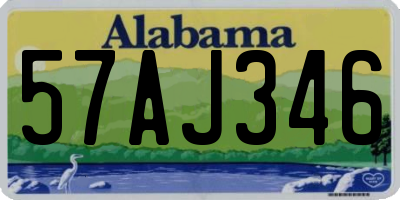 AL license plate 57AJ346