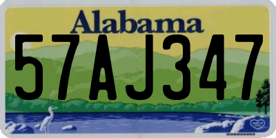 AL license plate 57AJ347