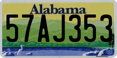 AL license plate 57AJ353
