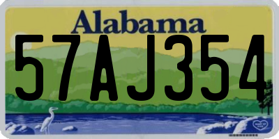 AL license plate 57AJ354