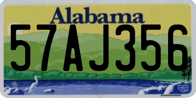 AL license plate 57AJ356