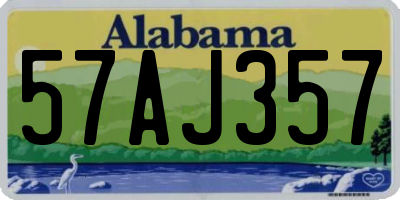 AL license plate 57AJ357