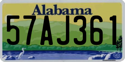 AL license plate 57AJ361