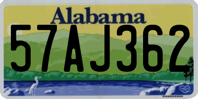 AL license plate 57AJ362