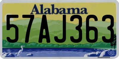 AL license plate 57AJ363