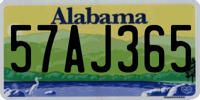AL license plate 57AJ365