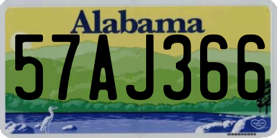 AL license plate 57AJ366